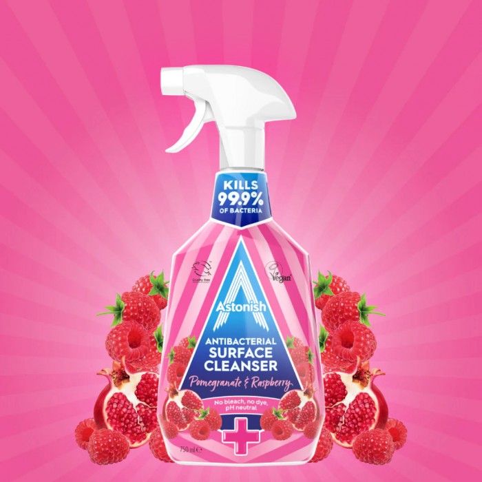 Антибактериальное средство для очистки поверхностей Astonish  «Гранат и малина», 750 мл - 